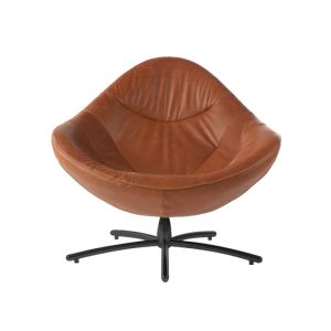 Label Hidde draaifauteuil leer Waterbuffel cognac