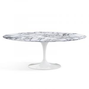 Knoll Saarinen eettafel ovaal arabescato glans 