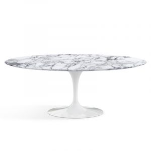 Knoll Saarinen eettafel ovaal arabescato satijn 