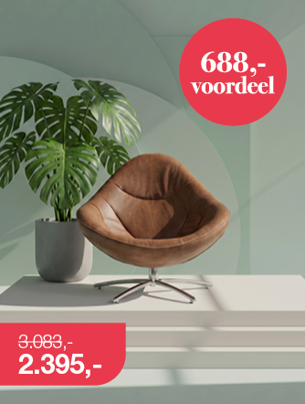 Label Hidde fauteuil leer Yak chroom onderstel